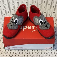 Superfit Happy Felt Upper Flat Slippers UK 9 EU 27 Red Embroidered