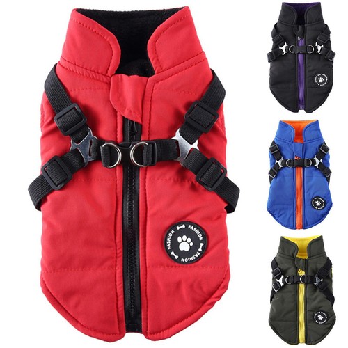 Pet dog jacket with harness - jacket,