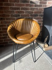 Brown Tan Leather Tub Chair