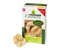 50 Flamers Firelighters Woodburners Stoves Barbeques & Campfires Natural Wood 