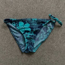 NEW ladies bikini briefs bottoms - fit size 14 - turquoise navy floral Hot Honi
