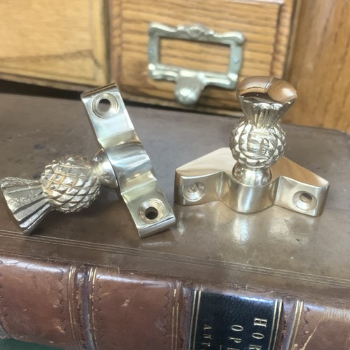 Pair polished brass stair - pair,