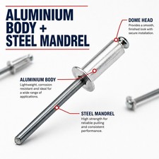 Blind pop rivets 4mm - pop, 3mm