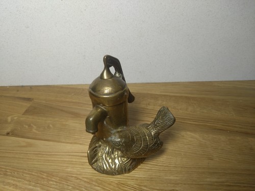 Vintage heavy solid brass bird - brass,