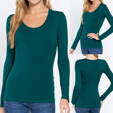 Womens Scoop Neck Cotton Long