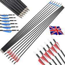 12X 32" Carbon Arrow SP1000 Target Practice Archery Recurve Bow Longbow Shooting