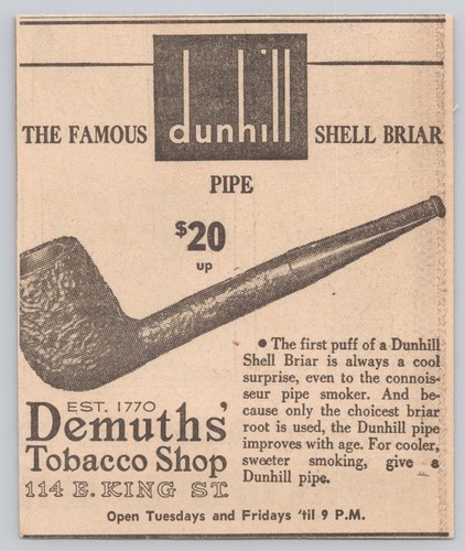 1963 demuths tobacco shop - demuths,
