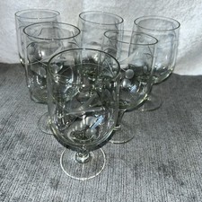Vintage Set Of 6 Etched Short