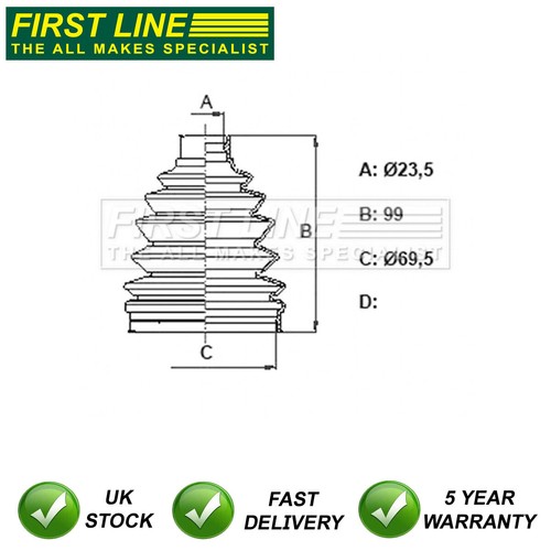 Joint boot set - cv, rear