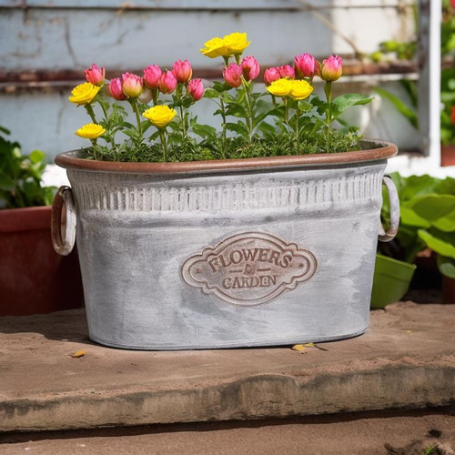 Vintage metal galvanised - metal,