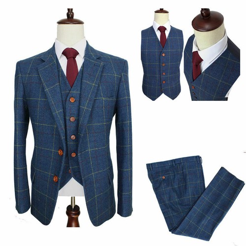 Men vintage blue - blue, tweed