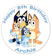 Bluey And Family Edible Wafer Paper Cake Topper Edible Wafer Paper 7.5 Inches