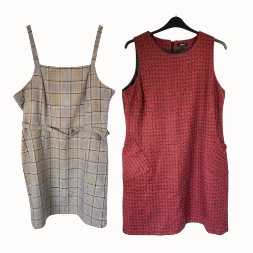 Pinafore red houndstooth - 2x,
