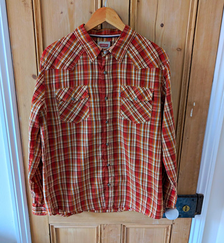 Levi men orange - orange, plaid