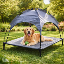 Raised Dog Bed with Canopy Pet