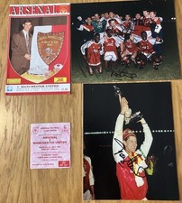 Arsenal  memorabilia -Champions 1991. Genuine Autograph Photos, Programme&ticket