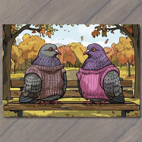 Postcard pigeon bird giant - postcard,