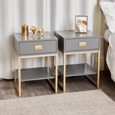 Pair of One Drawer Bedside