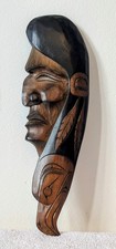 Lance Joseph (Native American) wood carving of chief & eagle, signed