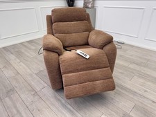 G Plan Kingsbury Brown Fabric Power Rise And Recliner Armchair Headrest Adjust