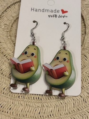 Handmade avocado reading book - avocado,