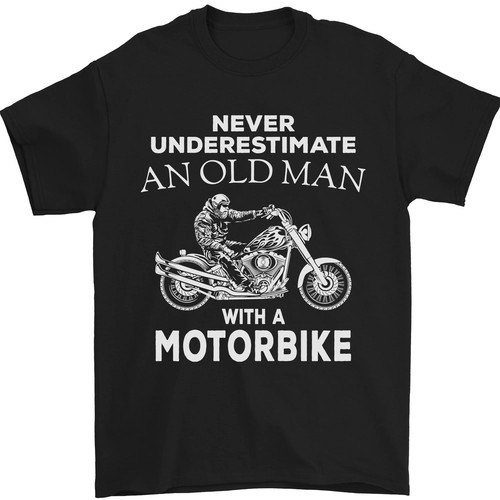 Biker old man motorbike - man,
