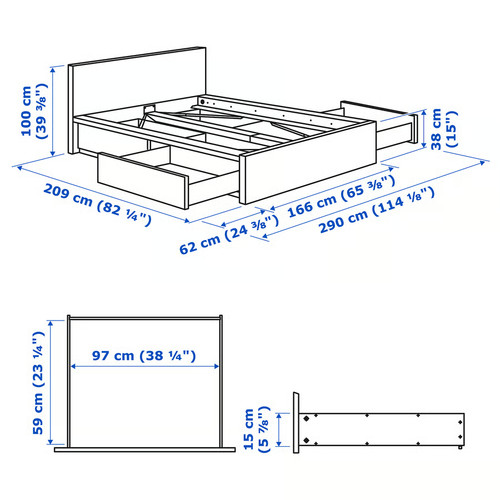 King bed frame with draw - bed,