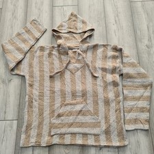 Mexican Hoodie Drug Rug Earthragz Baja Jerga Bohohippy Unisex Festival L 40-42in