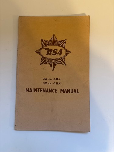 Bsa maintenance manual - maintenance,