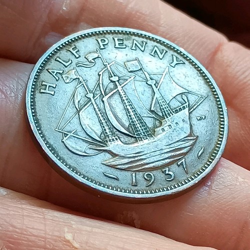 King george halfpenny 1937 - vi,