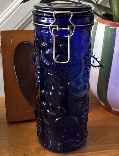 Vintage cobalt blue glass tall - vintage,