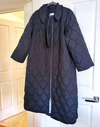 Ganni black quilted long - black,