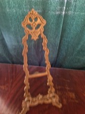 Vintage Brass Easel For Pictures Painting Or Photo Display Ornate  11.5" Tall