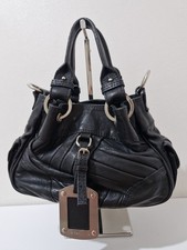 Black Ruched Leather Shoulder