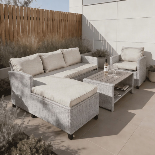 Grey piece rattan garden - piece,