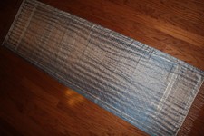 ANTIQUE 19TH CENTURY SILK SILVER THREAD INDIAN WEDDING SHAWL BLUE HAND MADE RARE