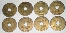 8x Leeds Trading Standards Weights and Measures one third ⅓ ounce test token