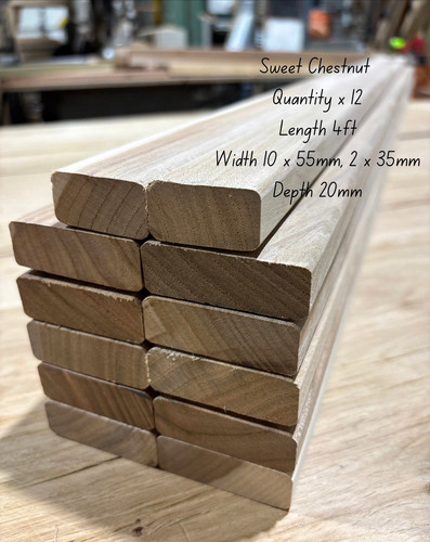 Planed sweet chestnut hardwood - chestnut,