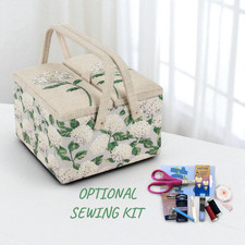 Sewing basket box hydrangea - basket,