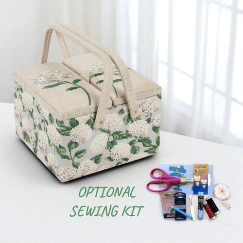 Sewing basket box hydrangea - basket,