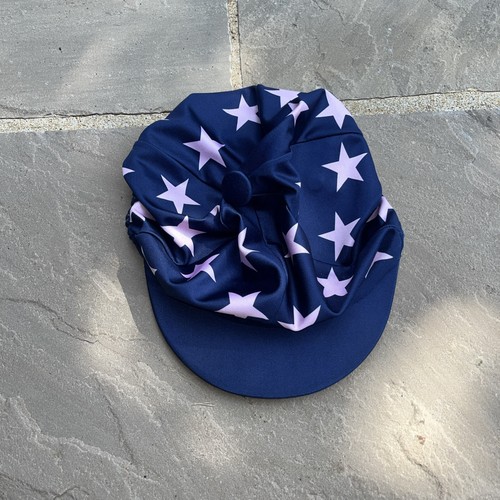Navy and pink - hat, silk