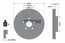 2x Brake disc internally vented 92142003 TEXTAR for TOYOTA CELICA Coupe AVENSIS