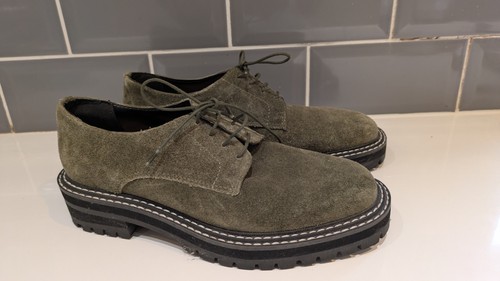 Green lace brogue shoe - green,