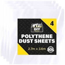 Polythene Dust Sheets - Large 3.6M X 2.7M Plastic Sheets