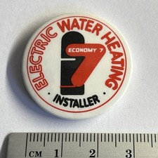Collectible Pin Badge Economy 7 Electric Water Heating Installer
