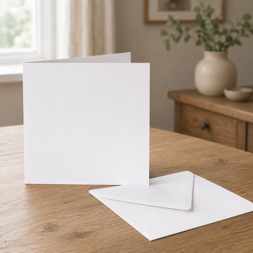Square white card blanks - ,