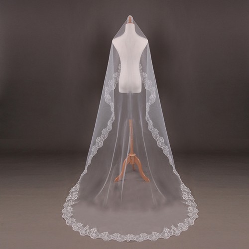 Chapel length embroidered veil - chapel,