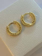 Genuine Pandora Gold Pavé Heart Hoop Earrings 286317C01 | Ex display, Never Worn