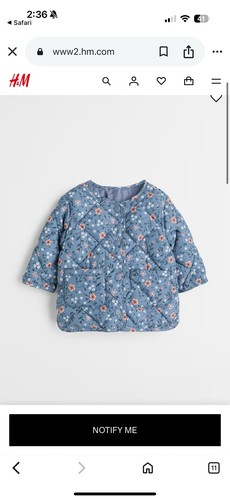 Quilted coat size - h&m,
