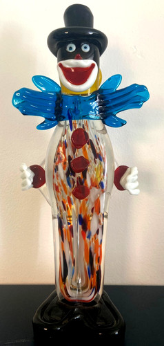 Rare large glass clown - glass, vintage